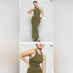 Reformation Luana Knit Dress- Olive Green- Size Small